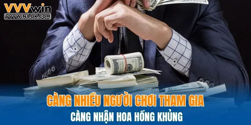 Càng nhiều người chơi tham gia càng nhận hoa hồng khủng
