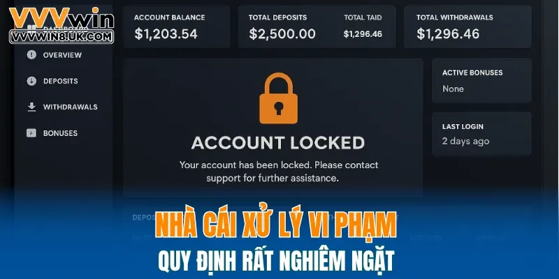 Nhà cái xử lý vi phạm quy định rất nghiêm ngặt